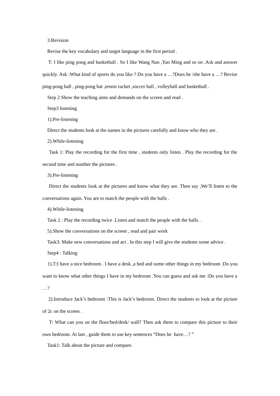 七年级英语上册Unit5教案1_第2页