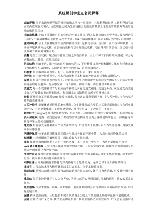 系统解剖学重点名词解释