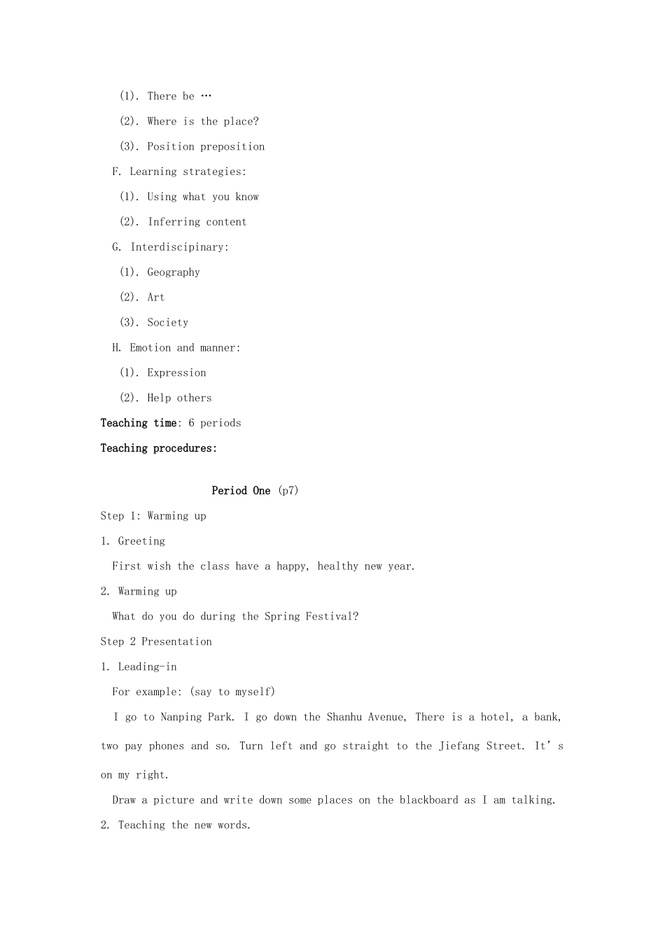 七年级英语下册 Unit 2 Where‘s the post office教案 人教新目标版_第2页