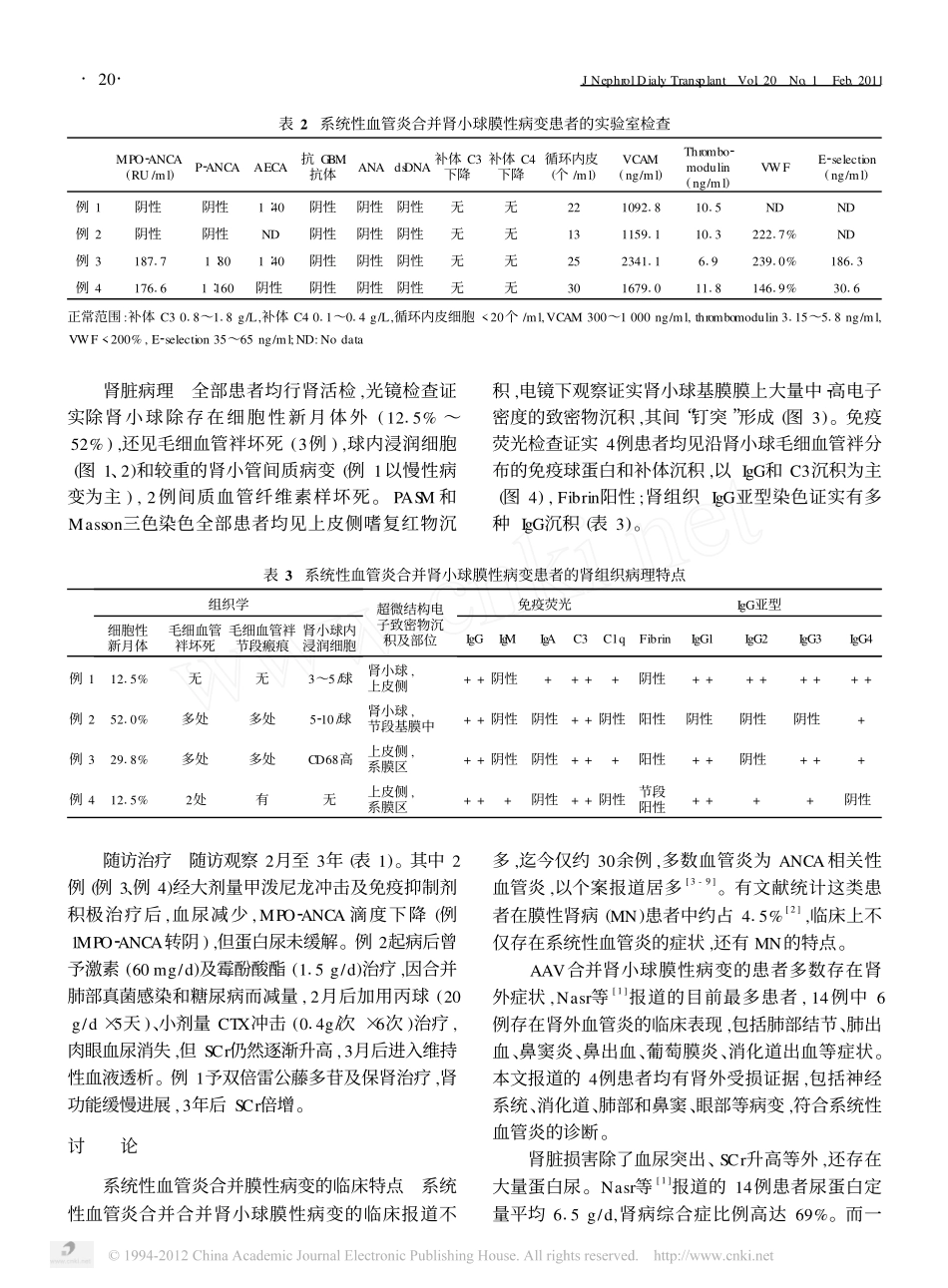 系统性血管炎合并肾小球膜性病变_第3页