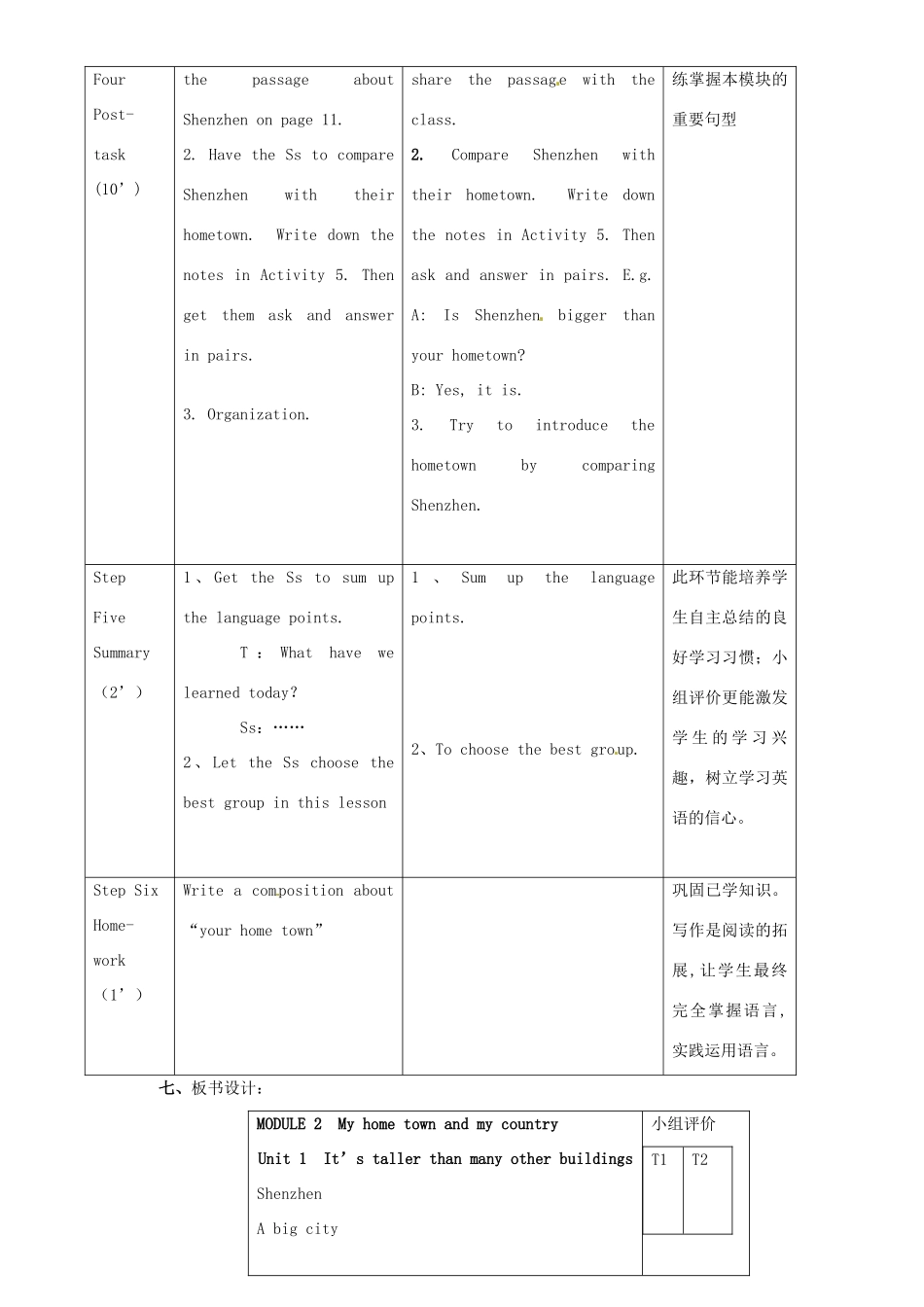 八年级英语上册 Module 2 Unit 1 It's taller than many other buildings教案 （新版）外研版-（新版）外研版初中八年级上册英语教案_第3页