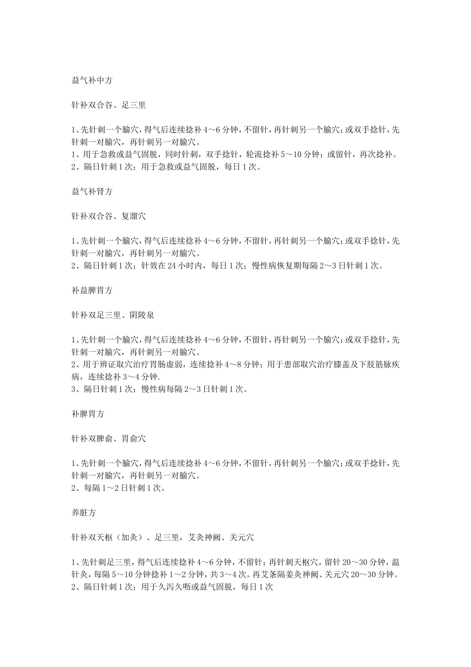 祖传针灸常用处方整理版_第2页