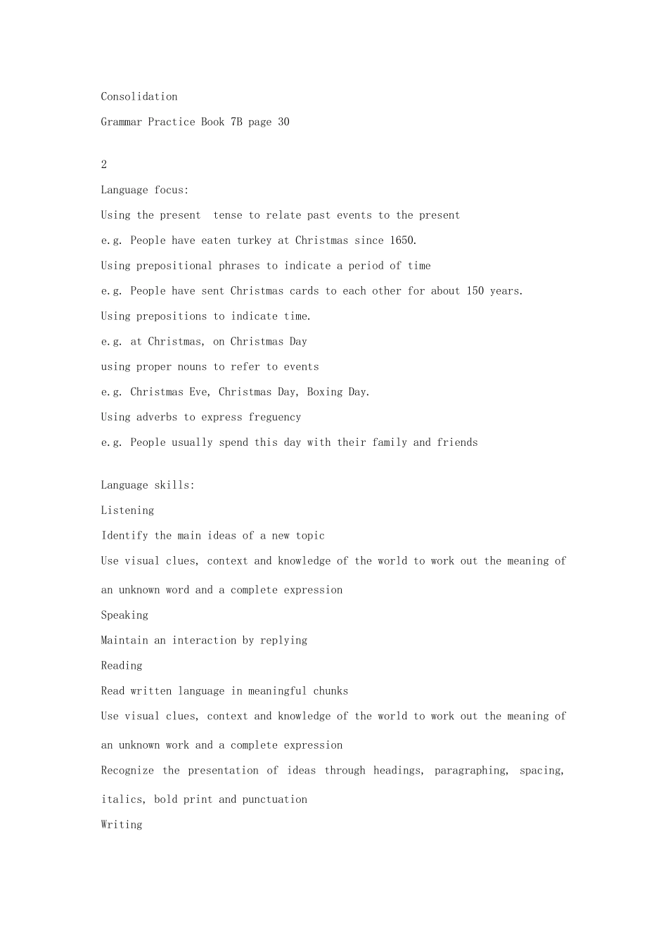 七年级英语下册 Module 2 Unit 3 Santa Claus is coming to town!教案 上海牛津版_第3页