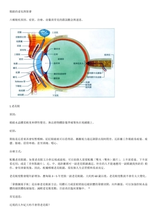 眼睛的老化与保养--六种眼疾原因