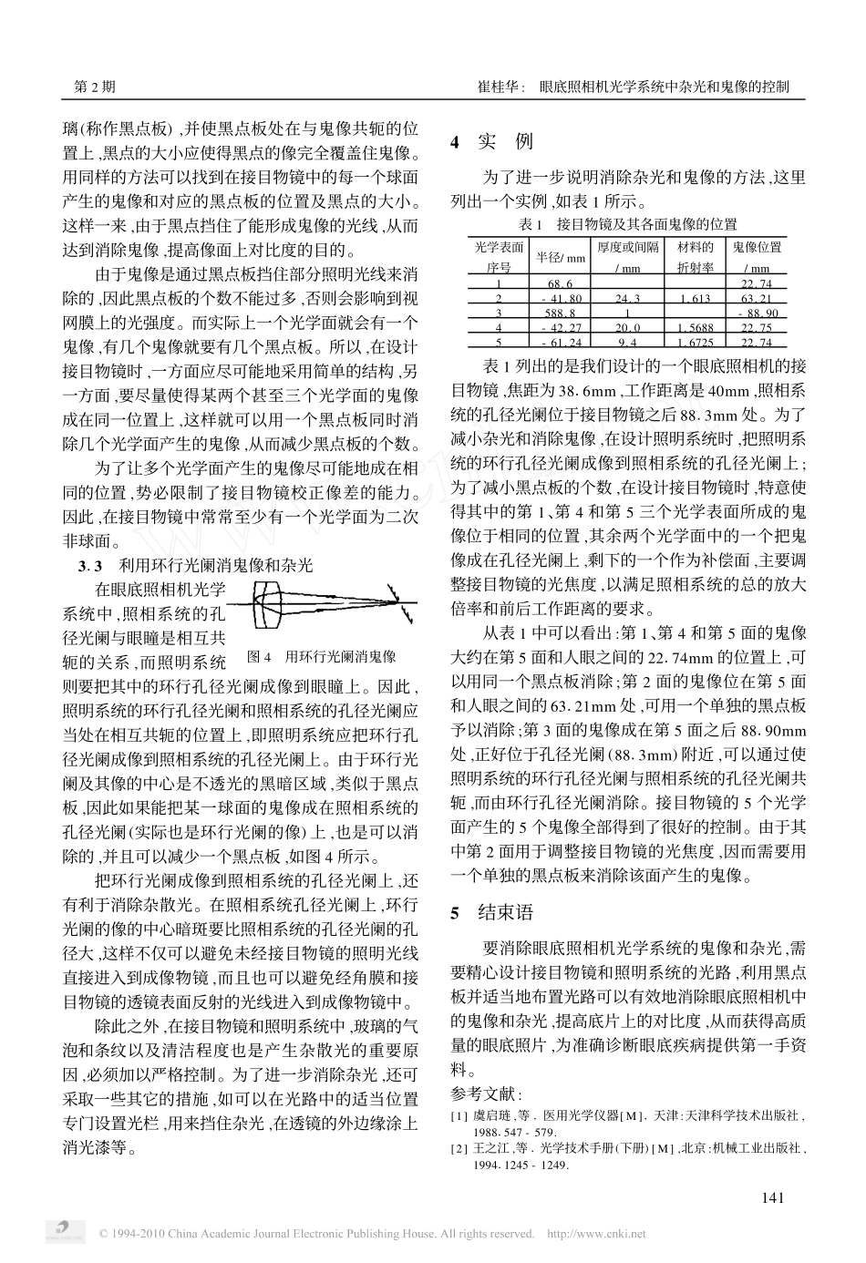 眼底照相机光学系统中杂光和鬼像的控制_第3页