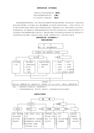 眩晕的临床诊断、治疗流程建议