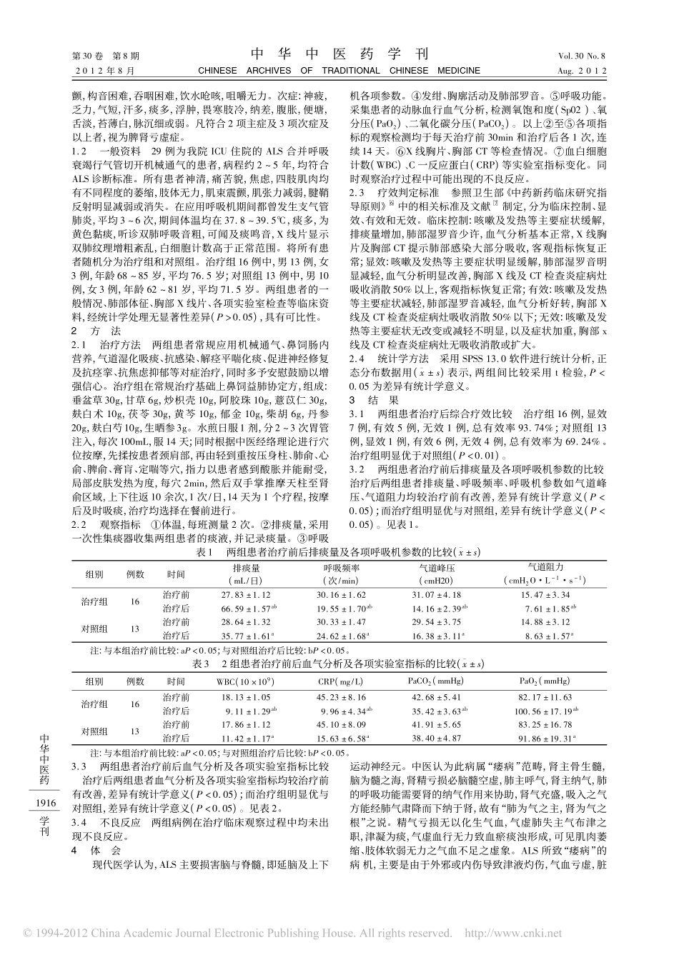 益肺协定方配合穴位按摩对肌萎缩侧_省略_化症伴呼吸衰竭患者排痰的疗效观察_周玲霞_第2页