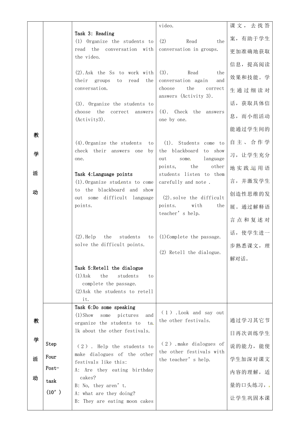 七年级英语上册 Module 10 Unit 1 Are you getting ready for Spring Festival教案 （新版）外研版-（新版）外研版初中七年级上册英语教案_第3页