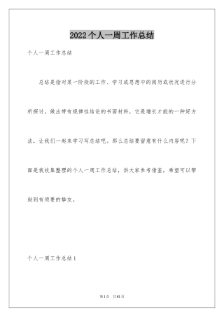 2024个人一周工作总结_4