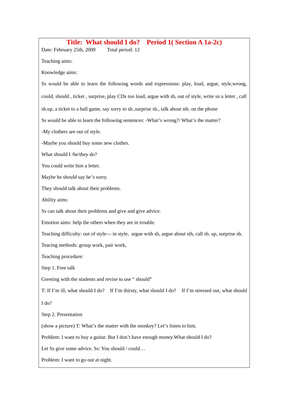 八年级英语上册 UNIT2教案 北师大版_第1页