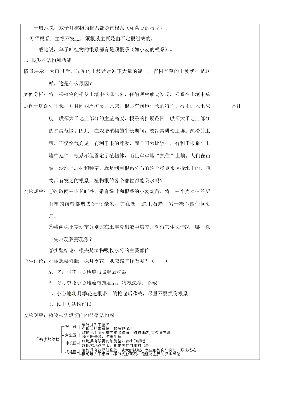 八年级科学上册 第六章 植物的新陈代谢章教案（全）华东师大版_第2页