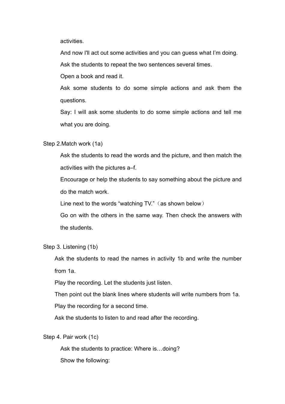 七年级英语 Unit 5  教案人教新课标版 _第3页