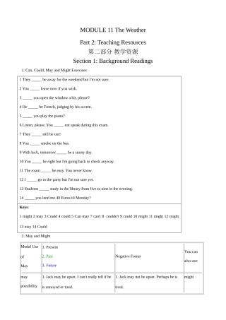 外研社八年级英语Module 11 Section 1 Background Readings