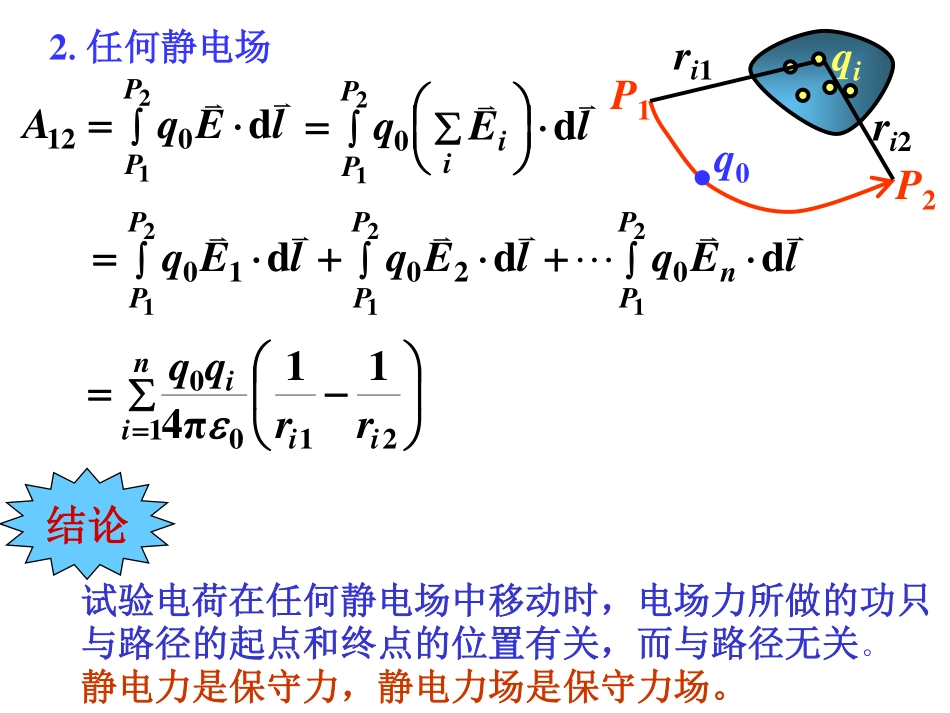 物理 电磁学 第9讲 静电场的环路定理  电势_第3页