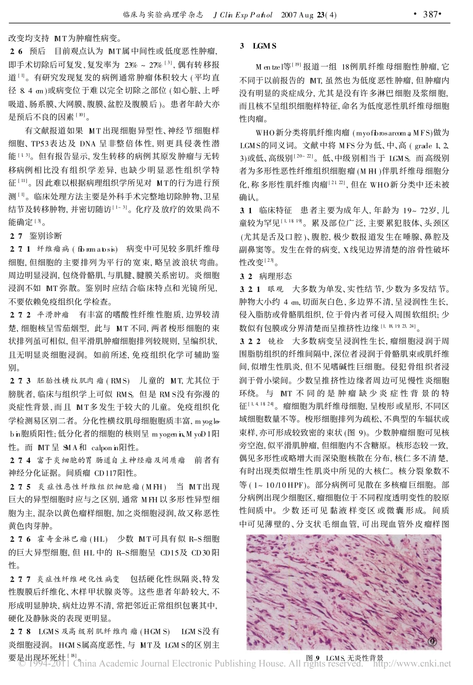 炎症性肌纤维母细胞瘤及低度恶性肌纤维母细胞肉瘤_第3页