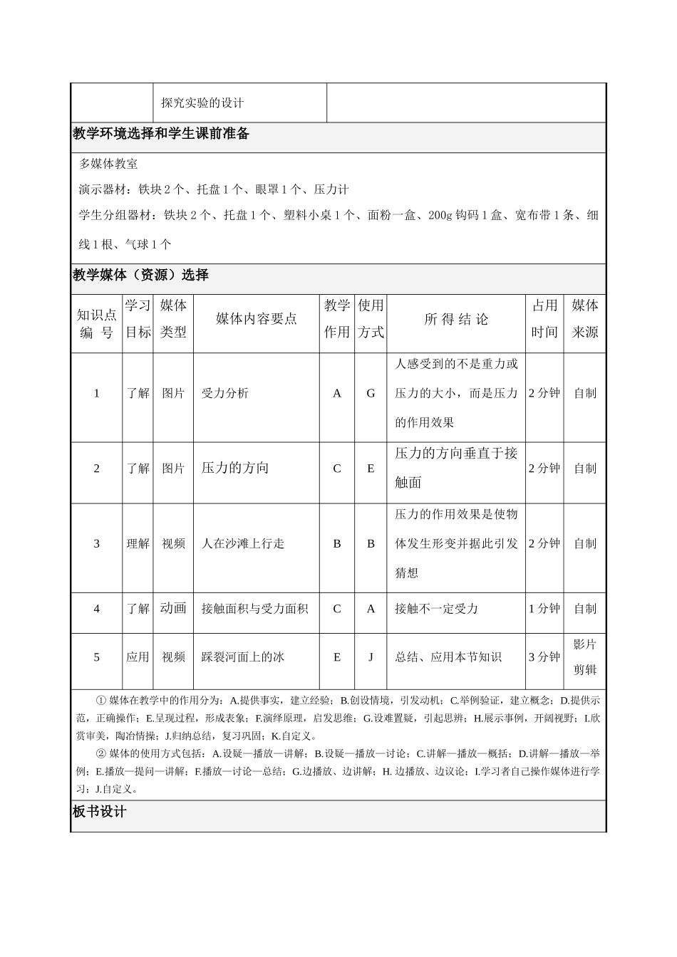 初中物理压强教学设计沪科版_第3页