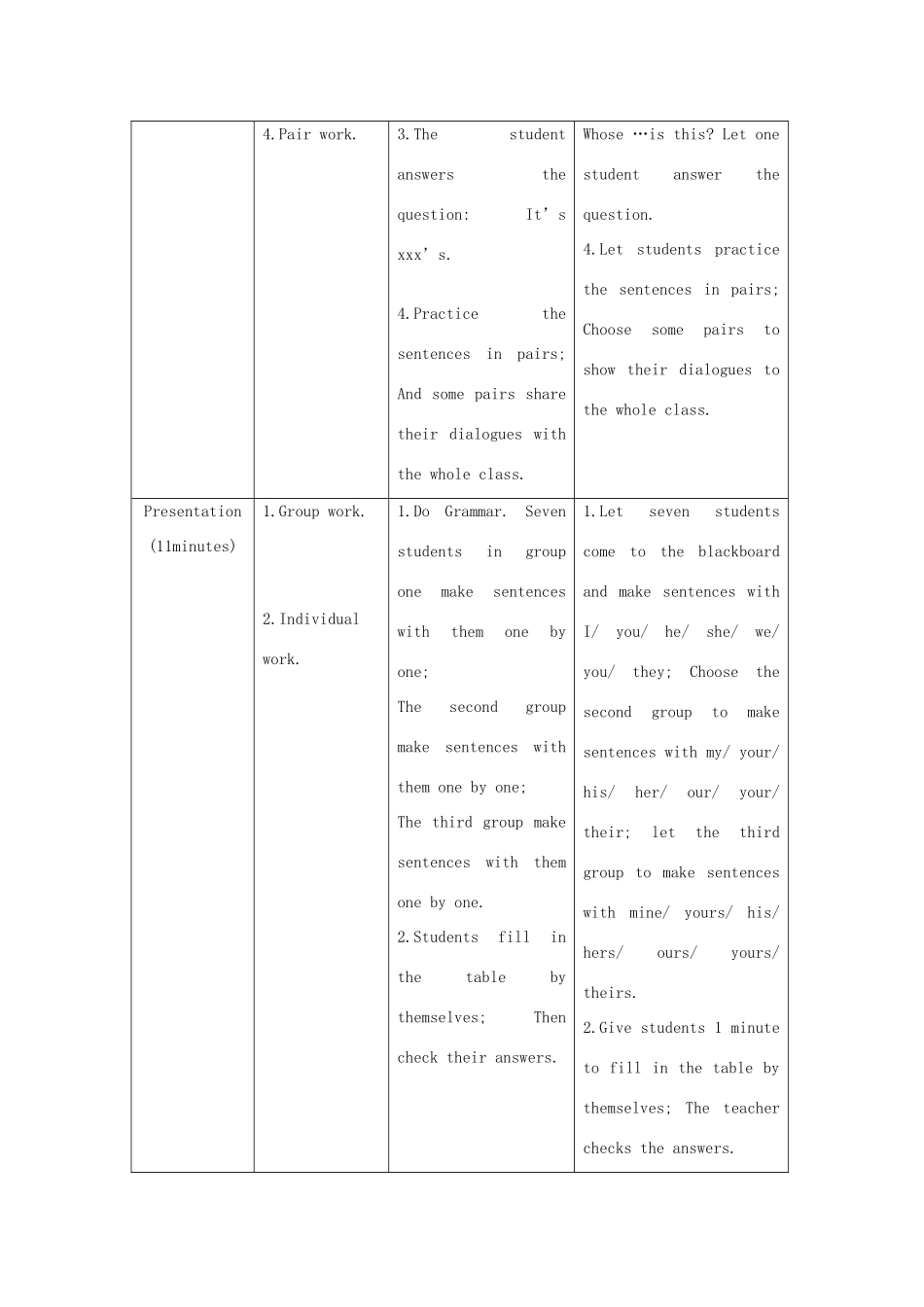 七年级英语上册 Unit 2 Looking Different Topic 3 Whose jacket is this Section D教案 （新版）仁爱版_第3页