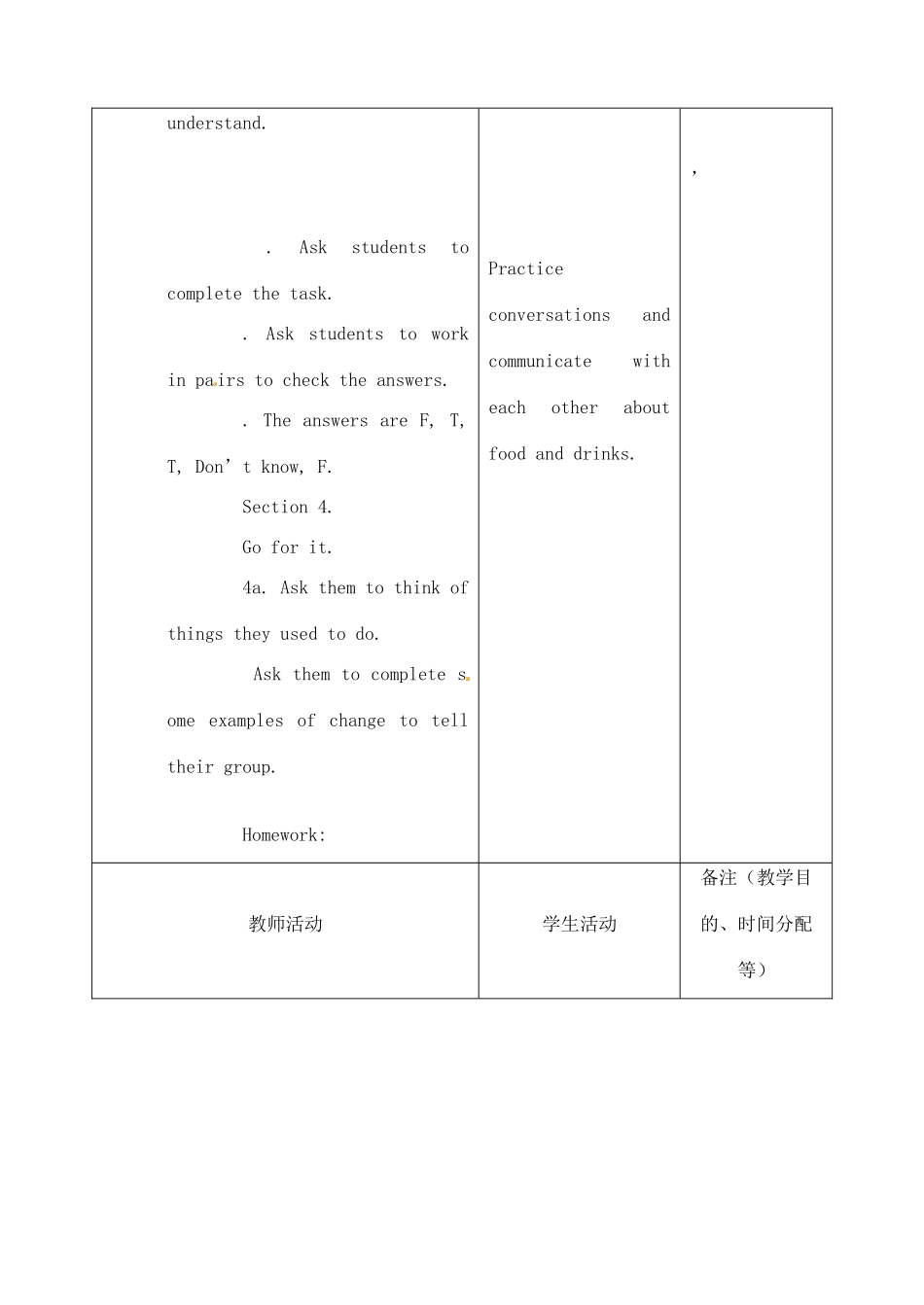 吉林省四平市第十七中学九年级英语全册《Unit 2 I used to be afraid of the dark》（第7课时）教案 人教新目标版_第3页