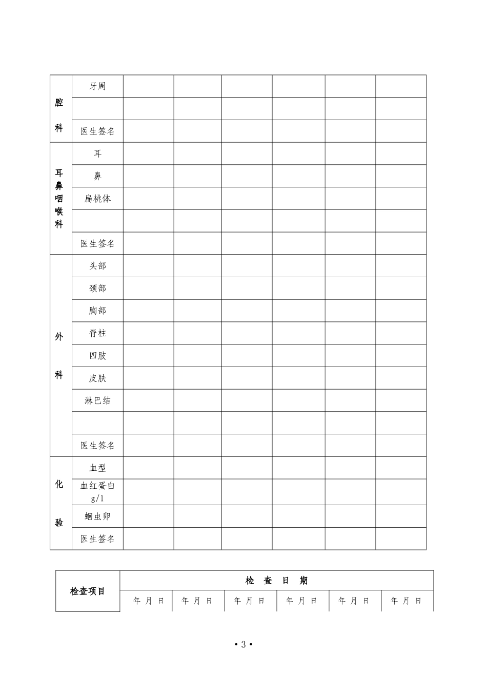 浙江省中小学生健康体检表(样张)_第3页