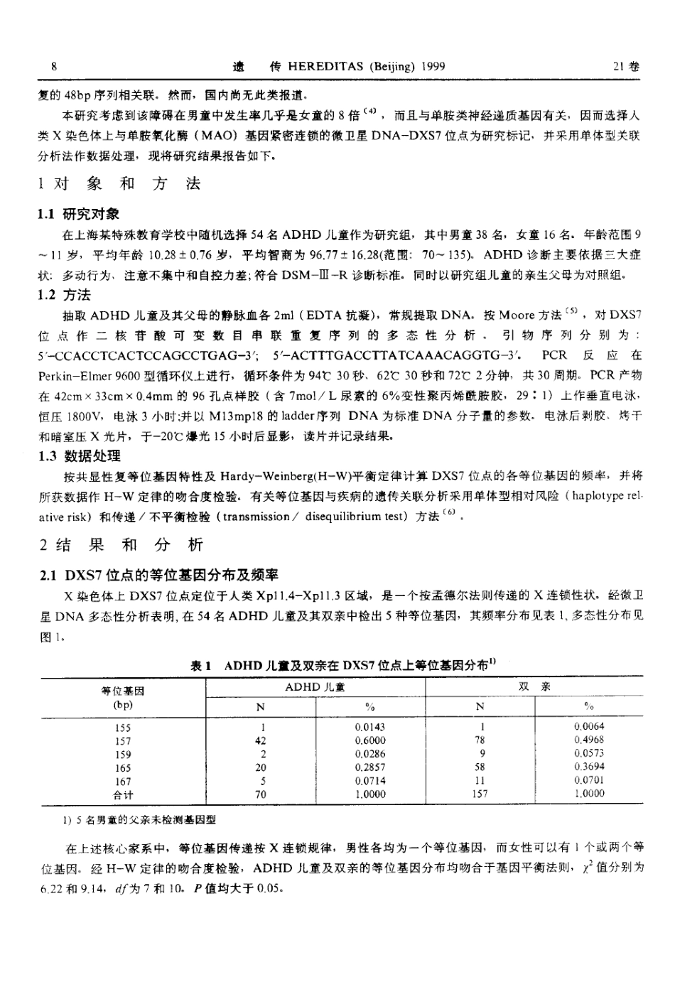 注意缺损多动障碍关联于DXS7位点(1999)_第2页