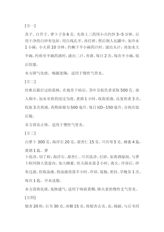 治疗气管炎偏方