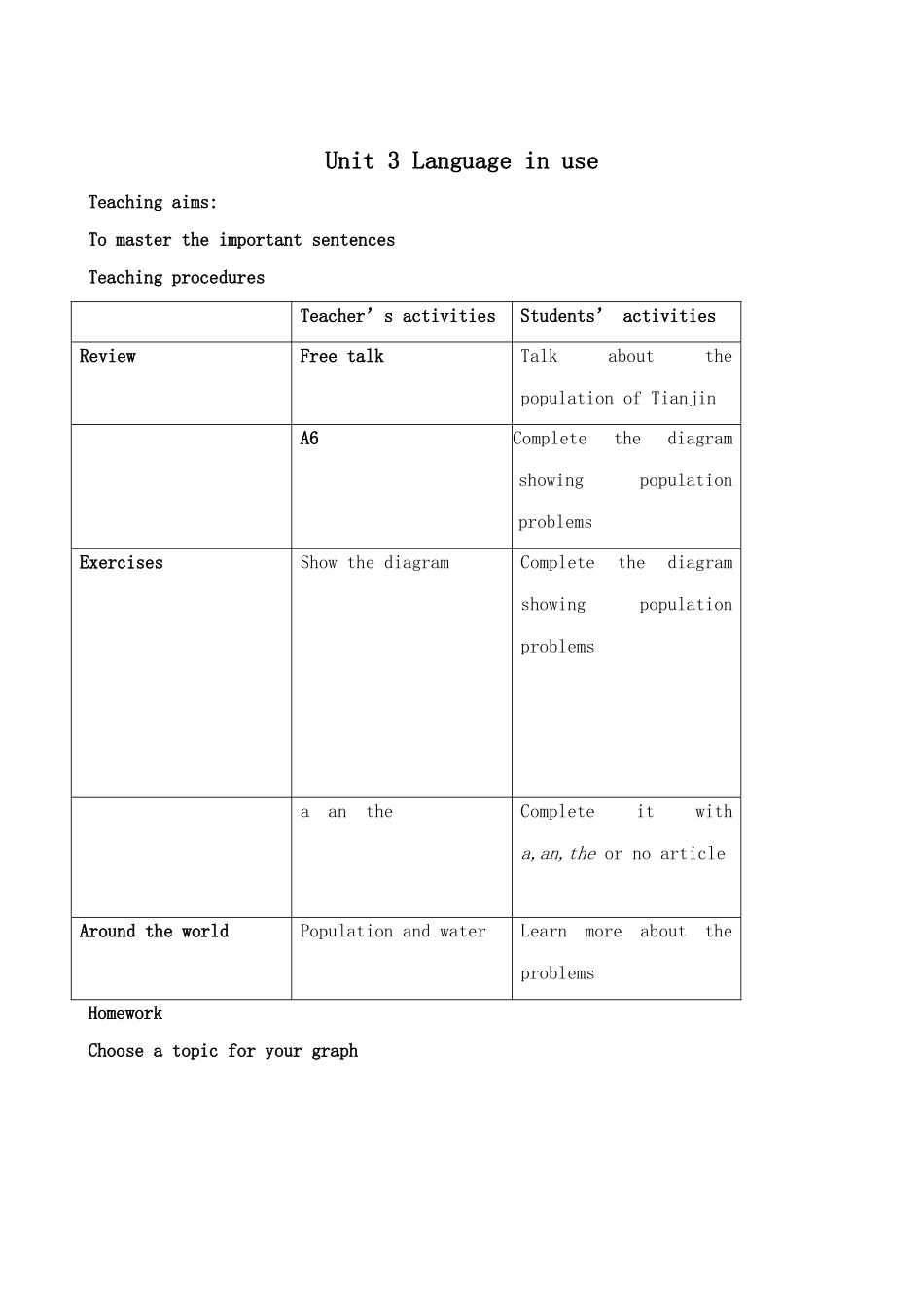 九年级英语上册Module 11 Population_第3页
