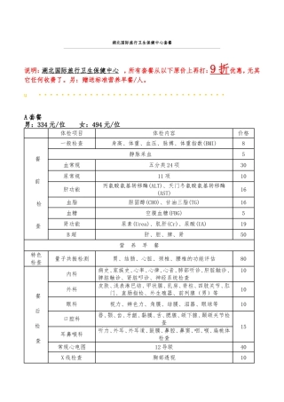 武汉口岸医院体检套餐