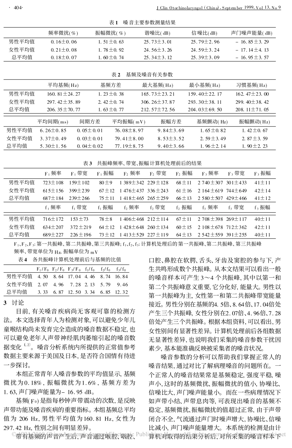 正常青年人基频及嗓音参数结果分析_第2页
