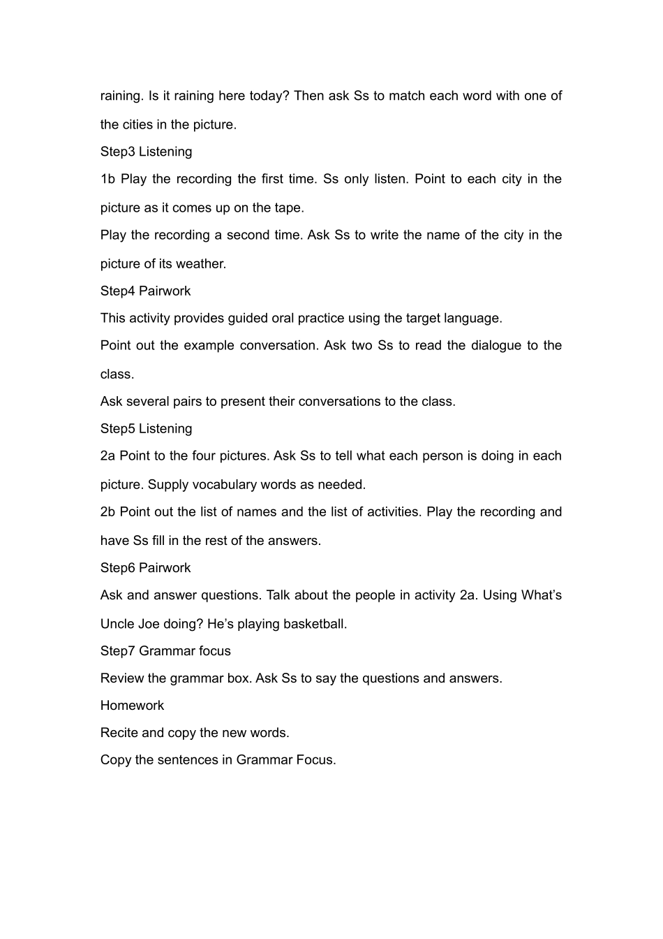 七年级英语下册Unit6 教案1人教新目标版_第2页