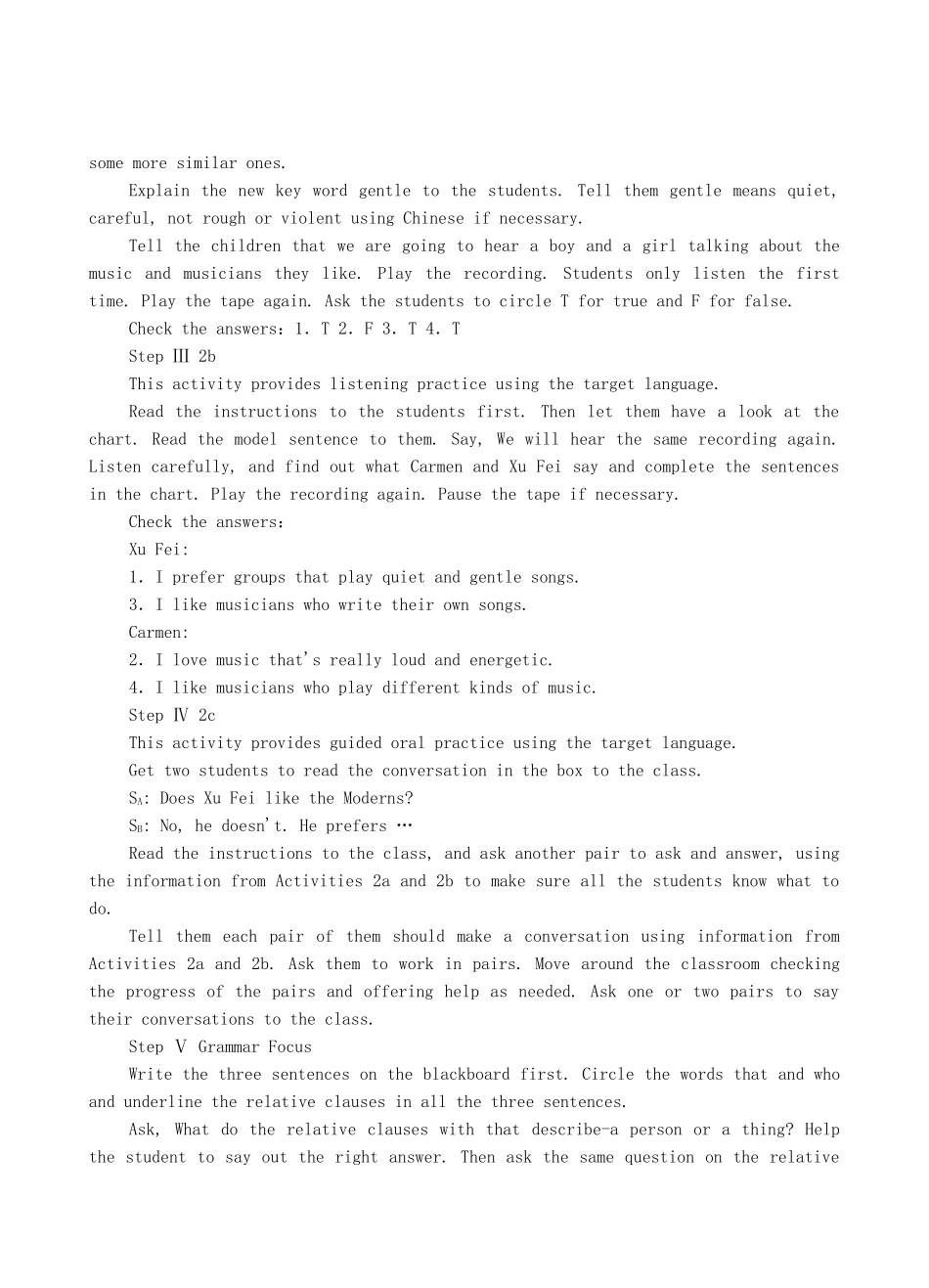 九年级英语全册 Unit 6 I like music that I can dance to The Second Period教案 人教新目标版_第2页