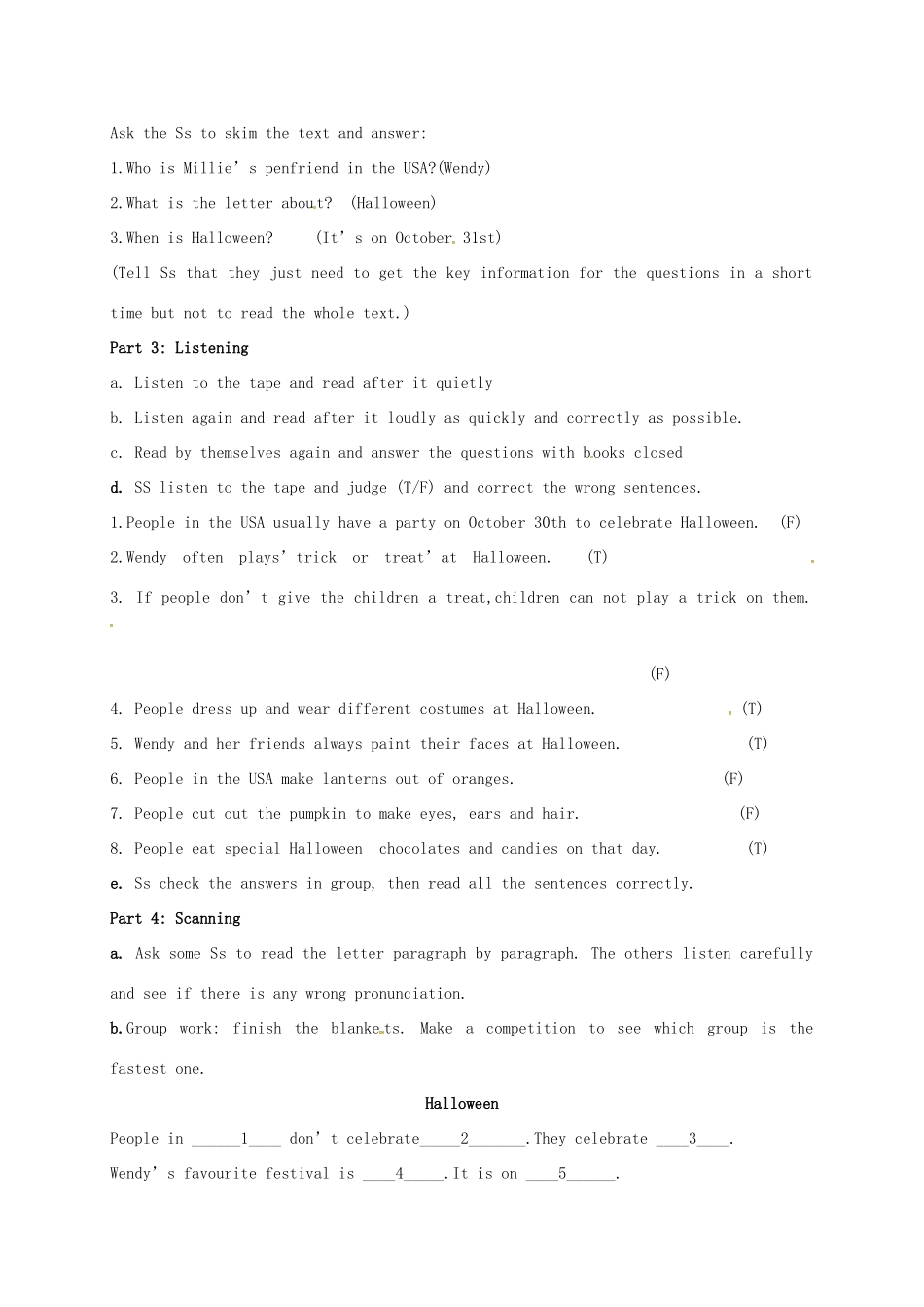 七年级英语上册 Unit 5 Let’s celebrate Period 2 Reading 1教案 （新版）牛津版-（新版）牛津版初中七年级上册英语教案_第2页