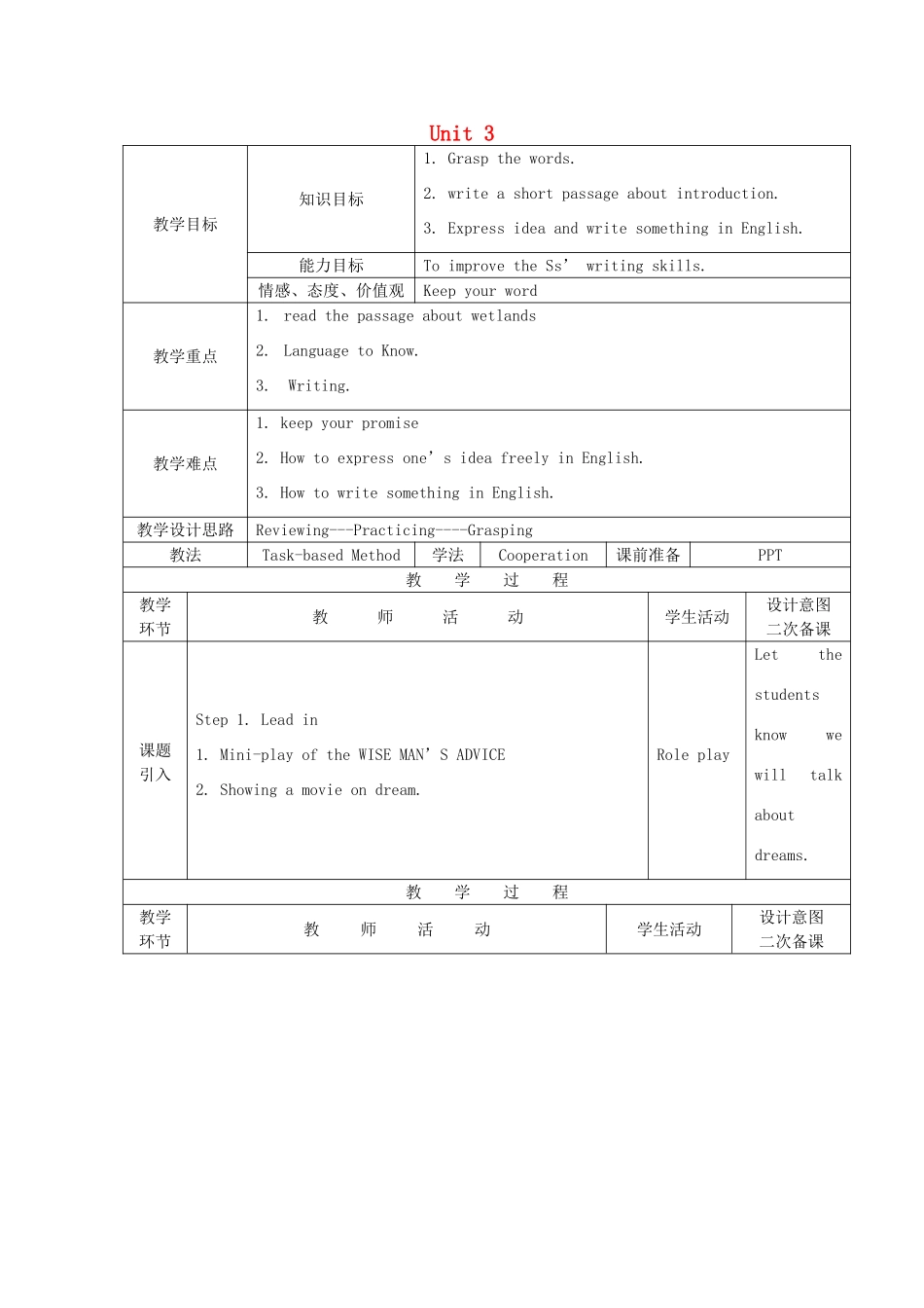 九年级英语上册 Unit 3 Election Promises Writing教案 教科版五四制-教科版初中九年级上册英语教案_第1页