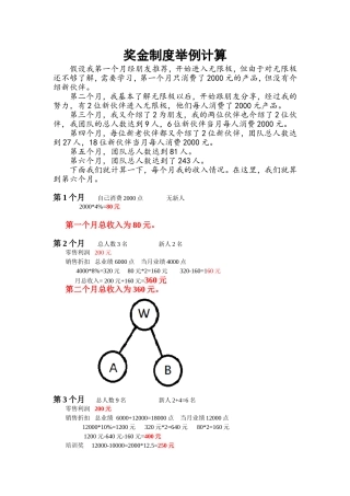 无限极奖金制度举例计算