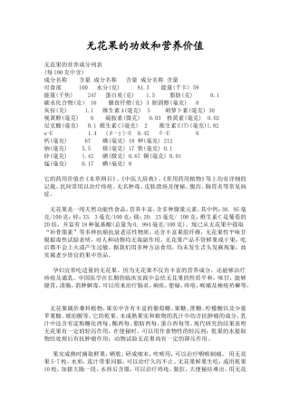 无花果的营养价值