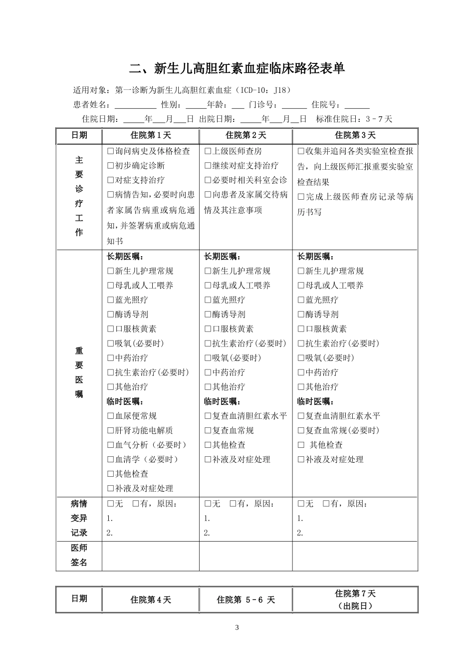 新生儿高胆红素血症临床路径(全)_第3页