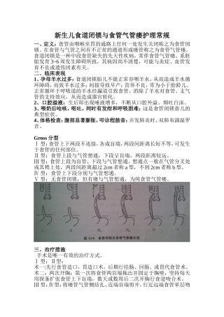 新生儿食道闭锁与食管气管瘘的护理