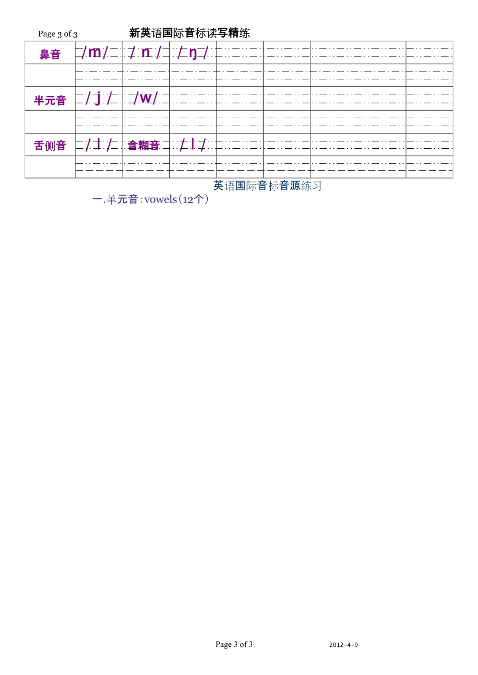 新牛津英语国际音标读写精练_第3页