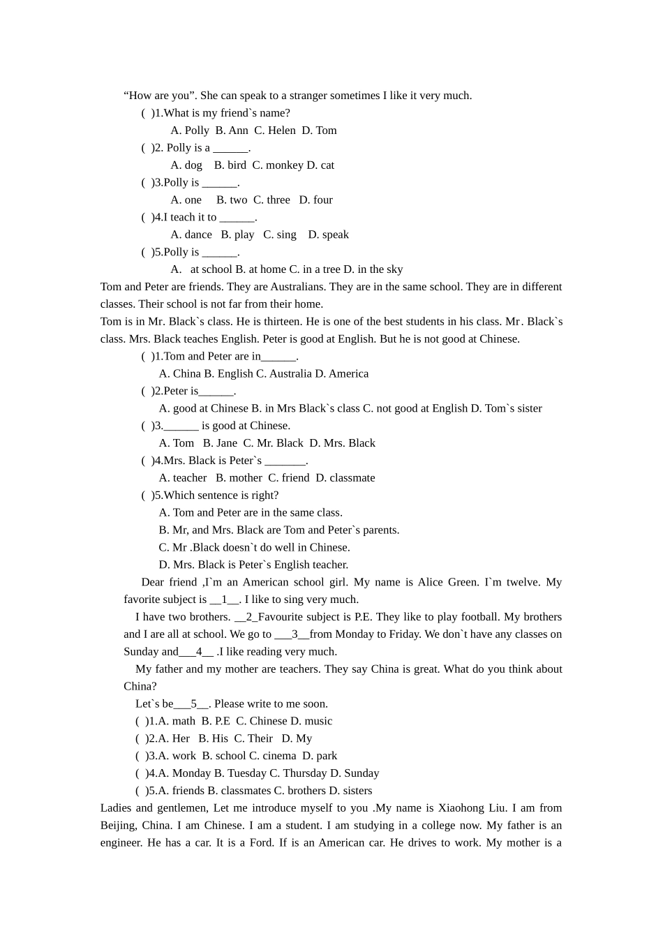 新概念英语完形填空和阅读理解1_第3页