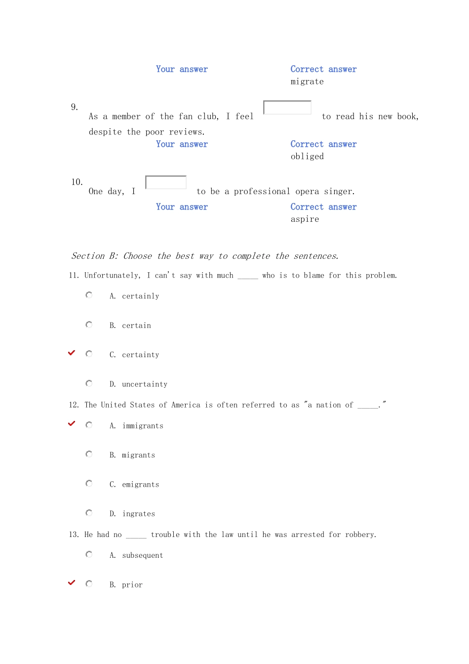 新标准大学英语综合教程单元测试第9单元答案_第2页