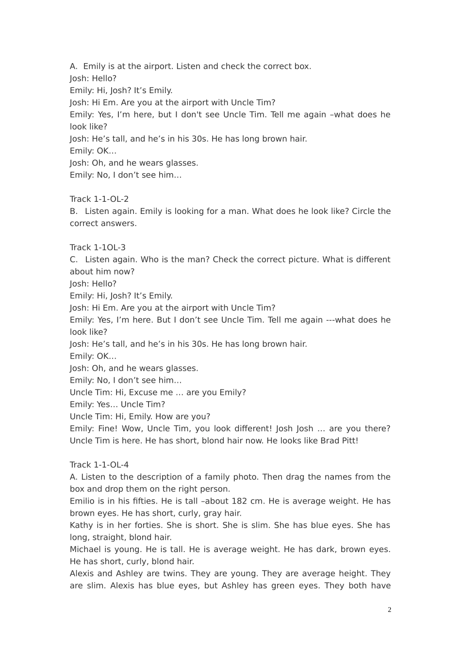 新世纪大学英语视听说教程1 _听力原文_第2页