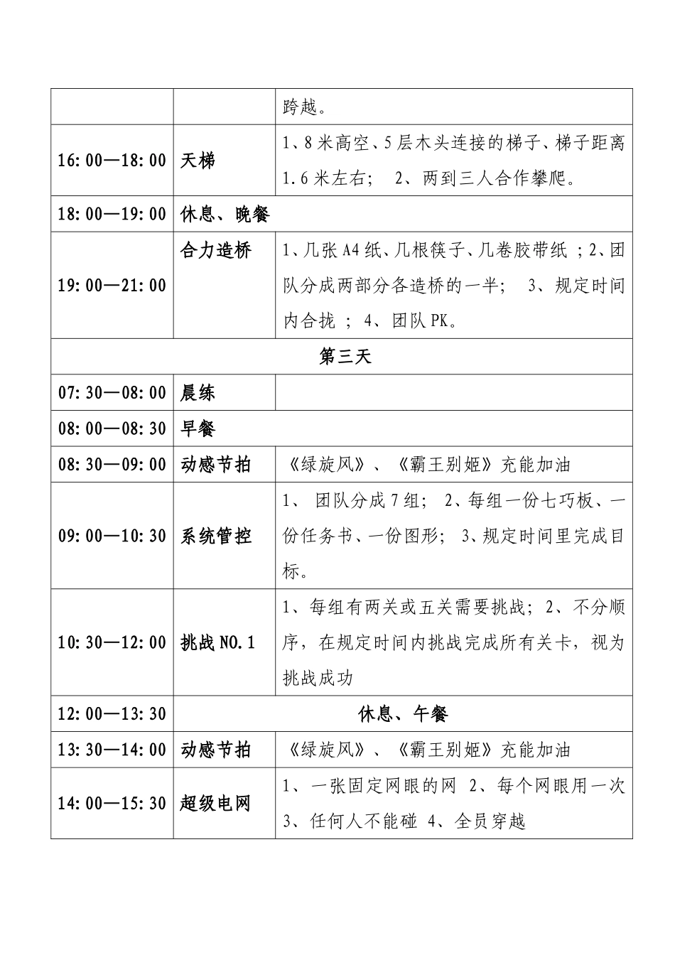 拓展训练课程安排_第2页