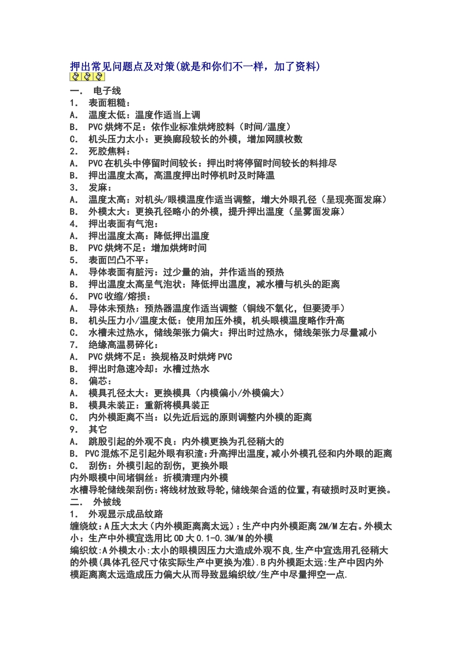 押出异常问题对应(常见)_第1页
