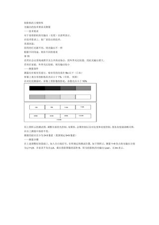 投影机的主要特性