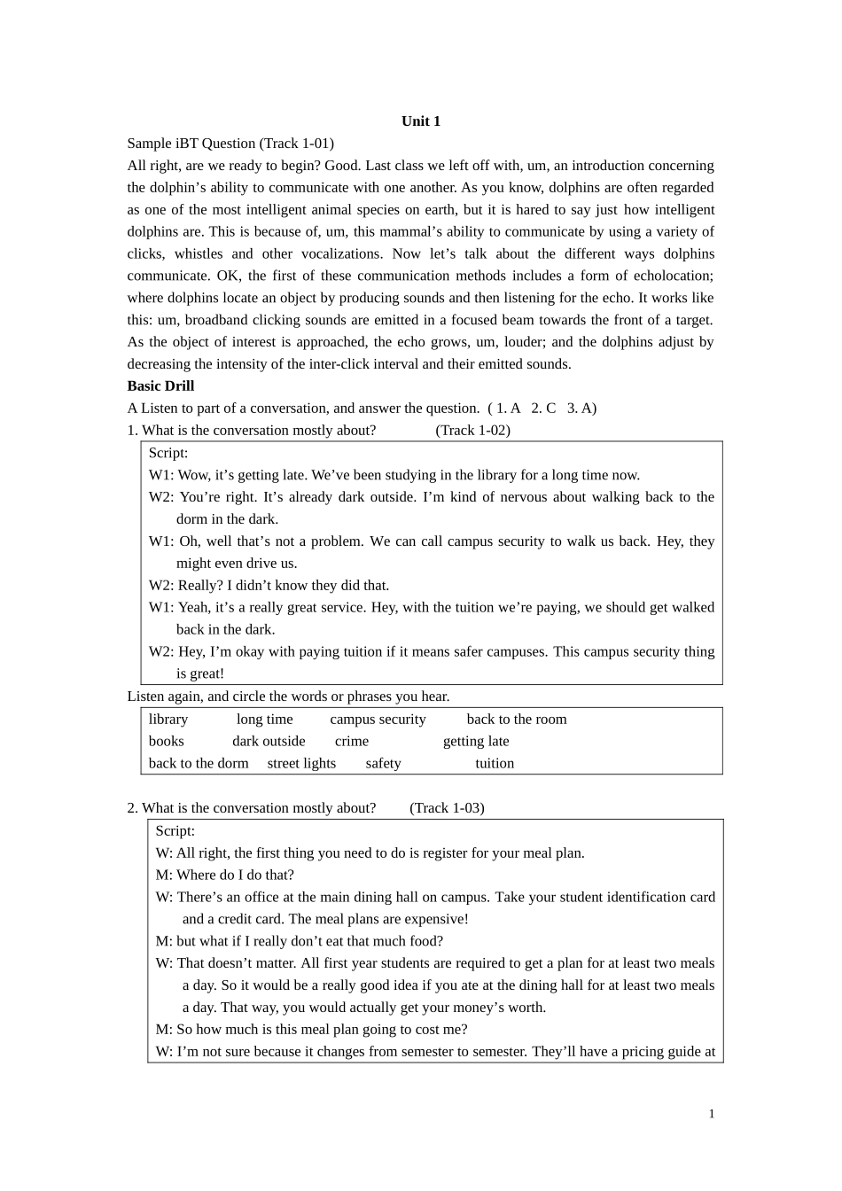 托福班听力答案(2)_第1页