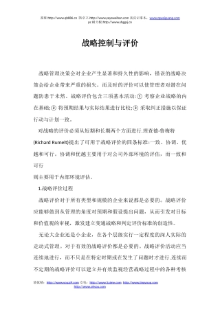 战略控制与评价