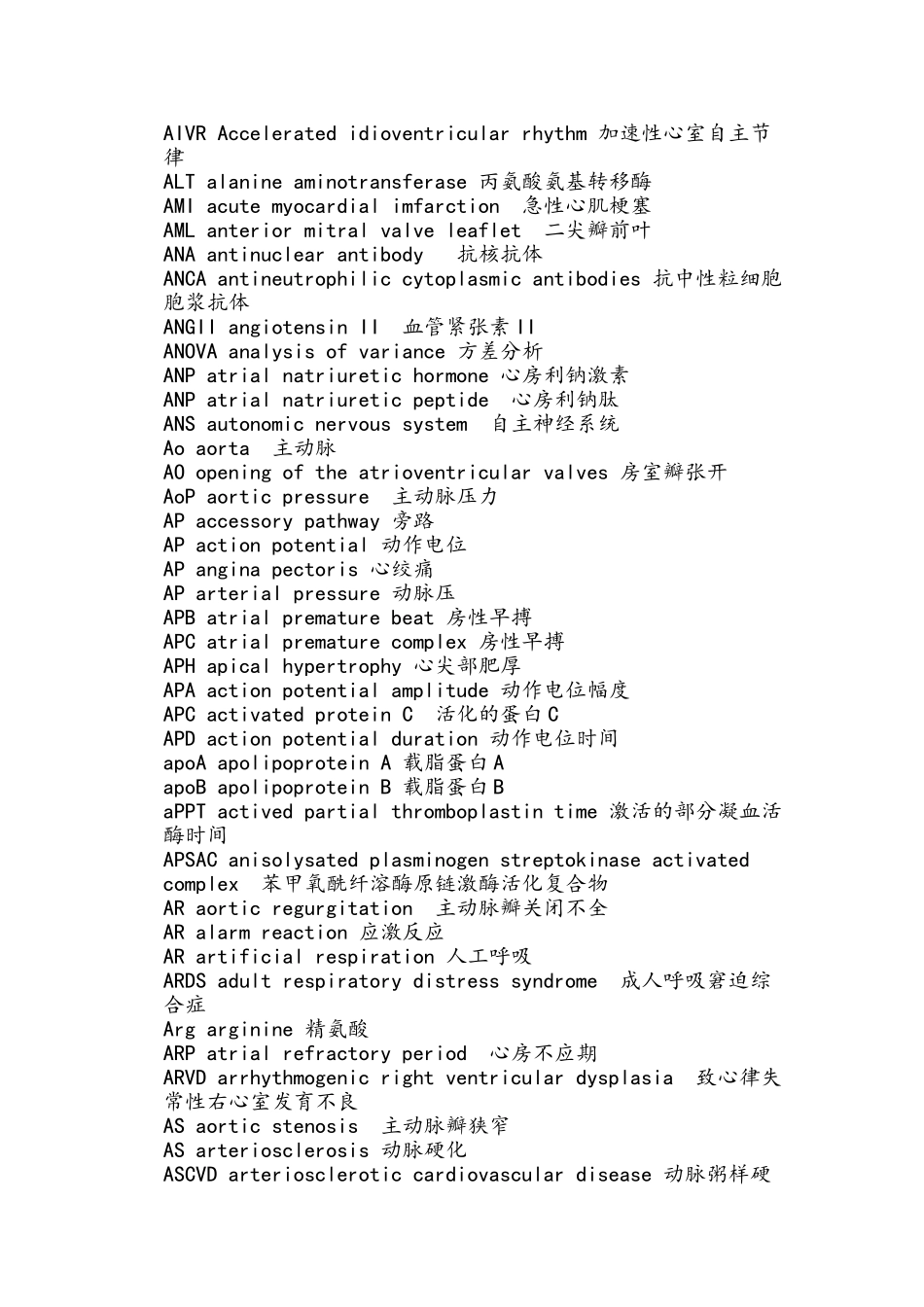 心血管常用英文缩写_第2页