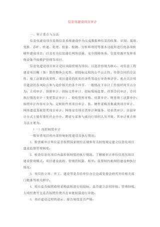 信息化建设项目审计