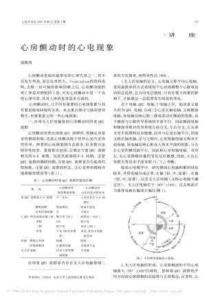 心房颤动时的心电现象