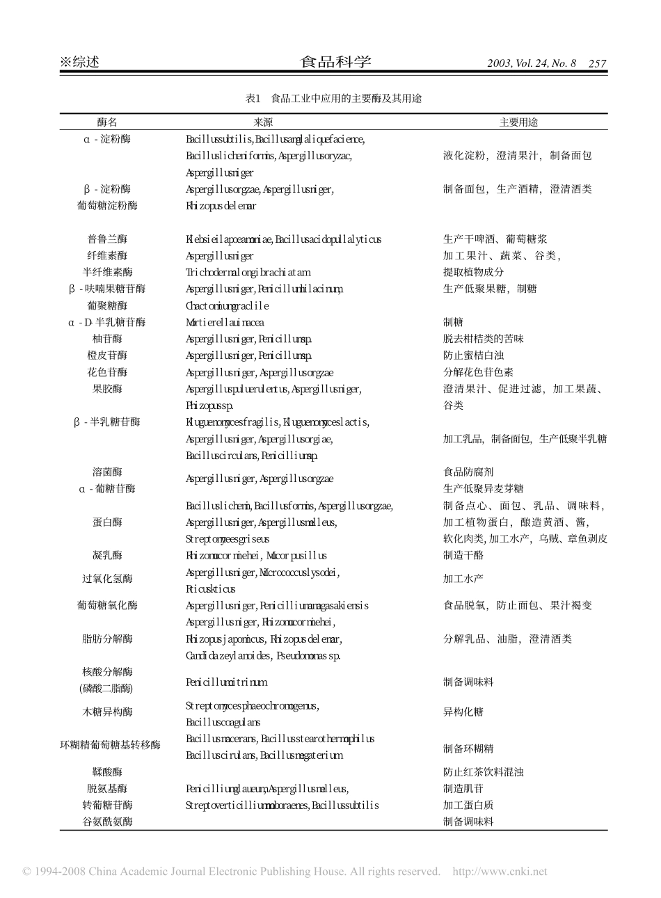 微生物酶制剂在食品工业中的应用与安全_第2页