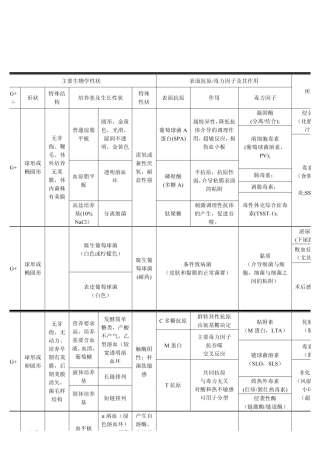 微生物整理表格